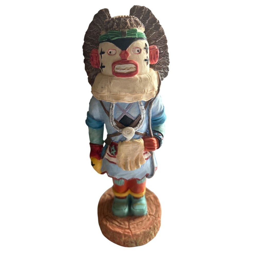 Handcrafted Kachina Doll With Detailed Feathers & Vibrant Colors